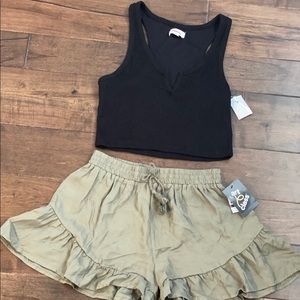 Crop top and shorts